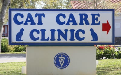cat care clinic sign